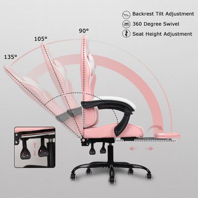 ALINUNU Metal Type Metal High Back Video Ergonomic Racing PC Gaming Chair με υποστήριξη ποδιών