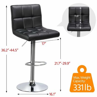 19.5&quot;D x 17&quot;W x 36.5&quot;H Σύγχρονα μπαρ κάλτσες με ρυθμιζόμενο ύψος και στροφή PU δέρμα