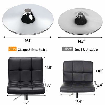 19.5&quot;D x 17&quot;W x 36.5&quot;H Σύγχρονα μπαρ κάλτσες με ρυθμιζόμενο ύψος και στροφή PU δέρμα