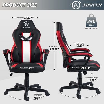 ALINUNU Metal Frame Racing Gaming Chair με πλάτη στήριξης και εργονομικό σχεδιασμό