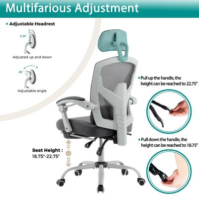 ALINUNU Office Computer Desk Chair με πίσω πλέγμα και κυλιόμενα τροχούς 34,4 λίβρες
