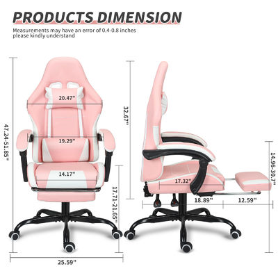 ALINUNU Gaming Chair Προσαρμόζεται ύψος Προσαρμόζεται με στήριξη οσφυϊκής στήριξης και υποστήριξη ποδιών