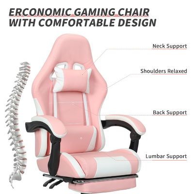 ALINUNU Gaming Chair Προσαρμόζεται ύψος Προσαρμόζεται με στήριξη οσφυϊκής στήριξης και υποστήριξη ποδιών