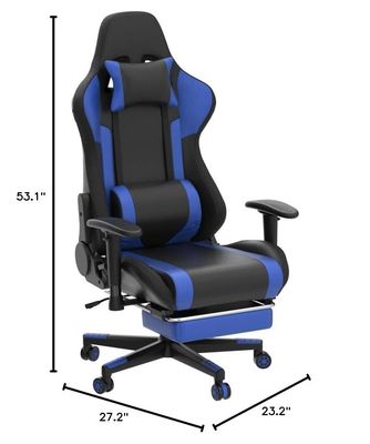Προσαρμοσμένη έγχρωμη δερμάτινη RGB gaming περιστρεφόμενη καρέκλα με LED light bar και λειτουργία μασάζ