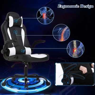 ALINUNU PC Gaming Chair Εργονομικό σχεδιασμό με αναδιπλώσιμα στήθη βραχίονων Υποστήριξη οσφυϊκής στήλης και στήριγμα κεφαλιού