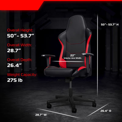 Ενσωματωμένο επικεφαλής Εργονομική PC Computer Chair για ενήλικες Υλικό καθίσματος από ψεύτικο δέρμα
