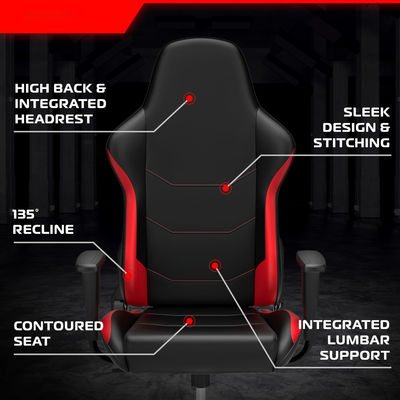 Ενσωματωμένο επικεφαλής Εργονομική PC Computer Chair για ενήλικες Υλικό καθίσματος από ψεύτικο δέρμα
