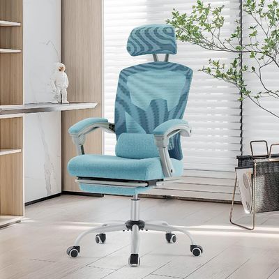 3 Gas Lift Ergonomic High Back Office Chair με μηριαίο μαξιλάρι και ανασυρόμενο υποστήριγμα ποδιών