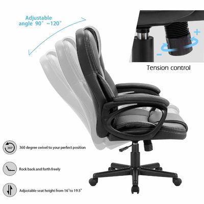 Μεταλλικός τύπος μέταλλο High Back Office Executive Chair Ρυθμίσιμη Managerial Home Desk Chair