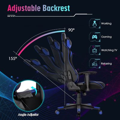 ALINUNU Metal Type Aluminum Racing Ergonomic Gaming Chair με ρυθμιζόμενο οσφυϊκό στήριγμα