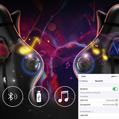 7-Point Massage Computer Office Gaming Mesh Chair με RGB φώτα και ρυθμιζόμενο ύψος