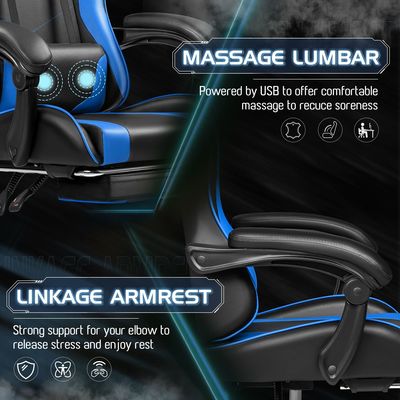 ALINUNU Video Racing Gaming Chair Στροφικό κάθισμα και επικεφαλής Εργονομική καρέκλα υπολογιστή
