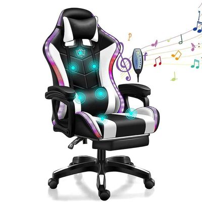Σύγχρονο στυλ ALINUNU RGB καρέκλα παιχνιδιού με 360 λειτουργία περιστροφής και λειτουργία μασάζ