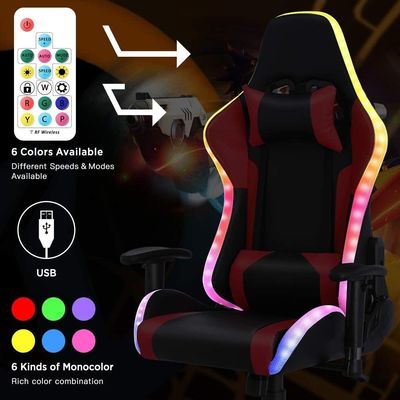 Σύγχρονο στυλ ALINUNU RGB καρέκλα παιχνιδιού με 360 λειτουργία περιστροφής και λειτουργία μασάζ