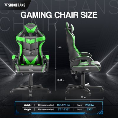 360 στροφή ρυθμιζόμενο ύψος recliner κάθισμα gamer με μασάζ και άνεση