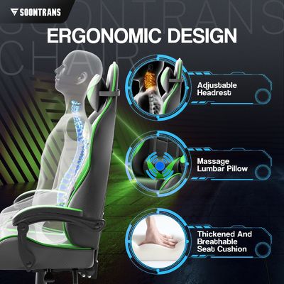 360 στροφή ρυθμιζόμενο ύψος recliner κάθισμα gamer με μασάζ και άνεση