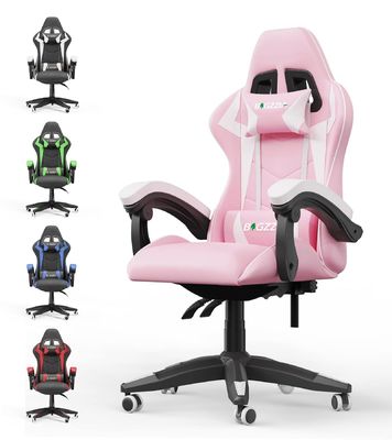 3 Gas Lift Reclining Video Game Chair με στήριγμα κεφαλιού και στήριξη οσφυϊκής στήριξης