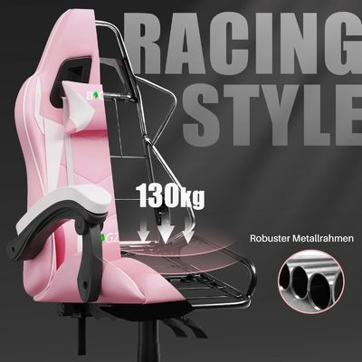 3 Gas Lift Reclining Video Game Chair με στήριγμα κεφαλιού και στήριξη οσφυϊκής στήριξης