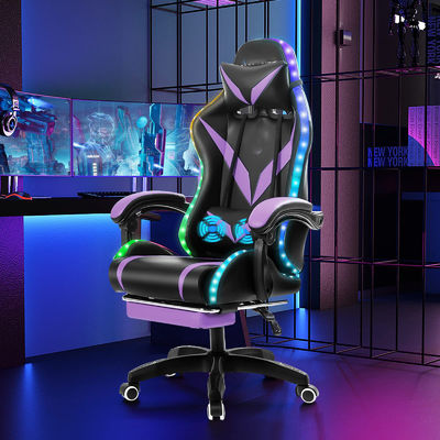 Εργονομική καρέκλα παιχνιδιού RGB με μασάζ και φώτα LED Στυλ περιστρεφόμενης καρέκλας