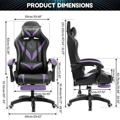 Εργονομική καρέκλα παιχνιδιού RGB με μασάζ και φώτα LED Στυλ περιστρεφόμενης καρέκλας