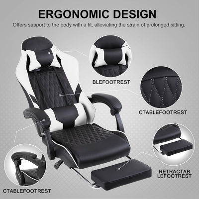 Ανταγωνιστική Iron Metal Computer Racing Gaming Chair με υποστήριξη ποδιών και οσφυϊκή στήριξη