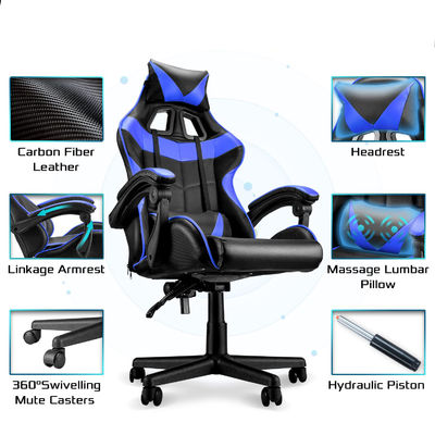 3 Gas Lift High Back Racing Gaming Chair με σύγχρονο σχεδιασμό και στήριξη οσφυϊκής στήλης