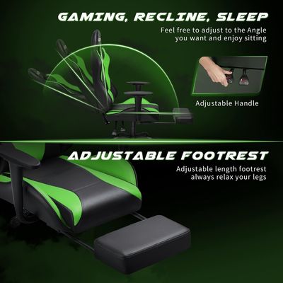 Εργονομική καρέκλα gamer με υποστήριξη ποδιών