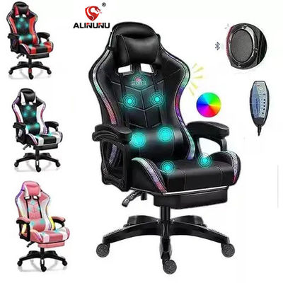 Αφαίρετη κάλυψη συνθετικό δέρμα gaming καρέκλα μασάζ με RGB φώτα και ηχεία