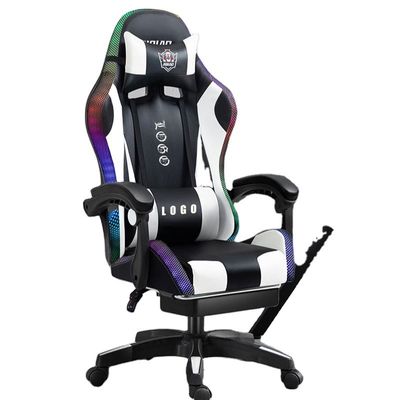 Καρέκλα παιχνιδιού RGB με φώτα και ηχεία PU δερμάτινη μασάζ Καρέκλα παιχνιδιού υπολογιστή