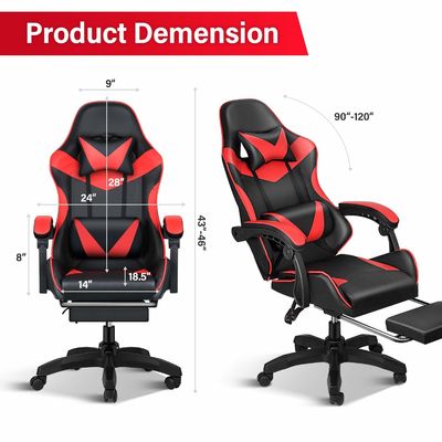 Σύγχρονη σχεδίαση Racing PC Computer Gaming Chair με υποστήριγμα ποδιών και υποστήριγμα κεφαλιού 33.95 λίβρες