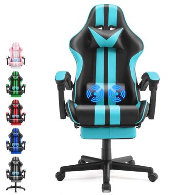 Ρυθμίσιμη ύψος PC Game Computer Chair με υποστήριξη κεφαλαίου και υποστήριξη ποδιών