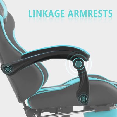 Ρυθμίσιμη ύψος PC Game Computer Chair με υποστήριξη κεφαλαίου και υποστήριξη ποδιών