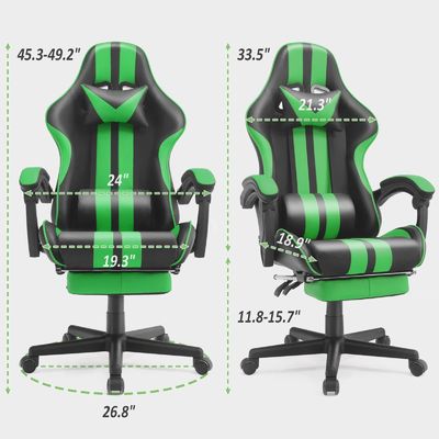 ALINUNU Εργονομικό στυλ αγώνων PC Game Καρέκλα υπολογιστή με κεφαλακή στήριξη και στήριξη οσφυϊκής στήριξης