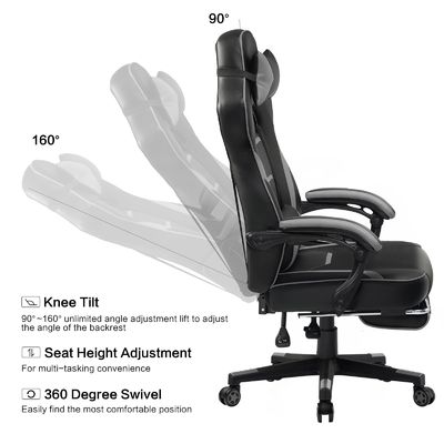 27.16&quot;D x 20.66&quot;W x 47.24&quot;H σε Εργονομική Καρέκλα Παιχνιδιού με Υποστήριξη Ποδιών και Υποστήριξη Ποδιών