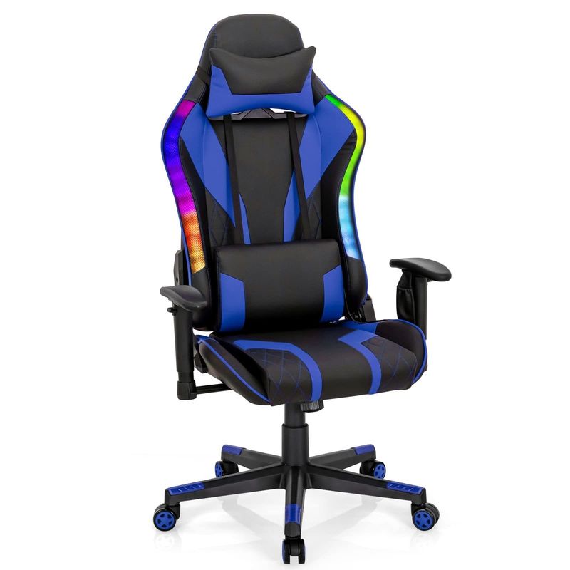 Σύνθετο δέρμα RGB καρέκλα παιχνιδιού με RGB LED φώτα 27 &quot;D x 27&quot; W x 53&quot;H ρυθμιζόμενο